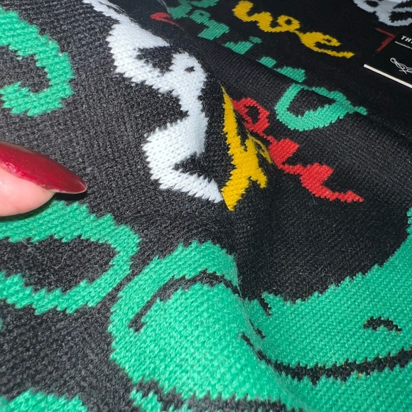 Threadbare Plus Christmas Gherkin Women’s Crew-Neck Knit Sweater In Black 12US - Picture 8 of 16